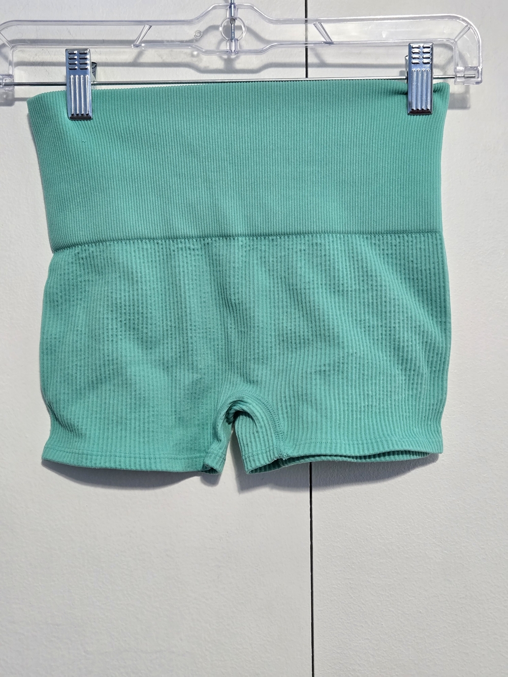 Colsie Ribbed Seamless Biker‎ Shorts Mint Green XS Lounge Activewear